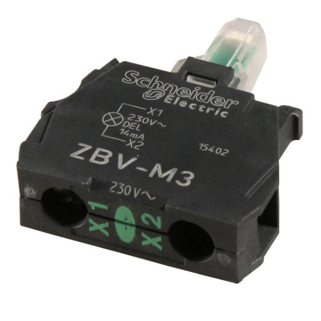 Световой блок для головки Ø22, зеленый, встроенный светодиод, 230...240 V AC ZBVM3