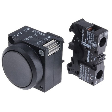 Комплектное устройство, круглая кнопка плоская черная, 1NO 3SB32020-AA11